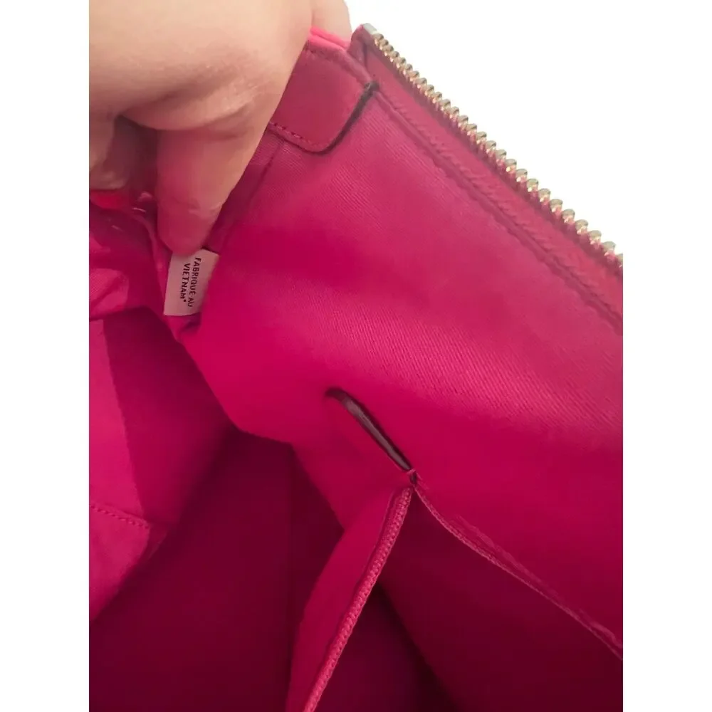 Coach Ava II Pebbled Leather Large Fuschia Gold Hardware Tote Purse